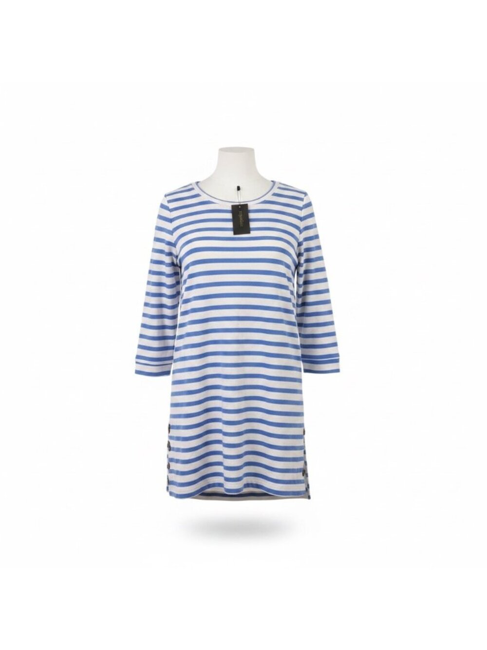Style & Co Womens Blue Striped Long Sleeve Tunic Top Sized Petite Size M